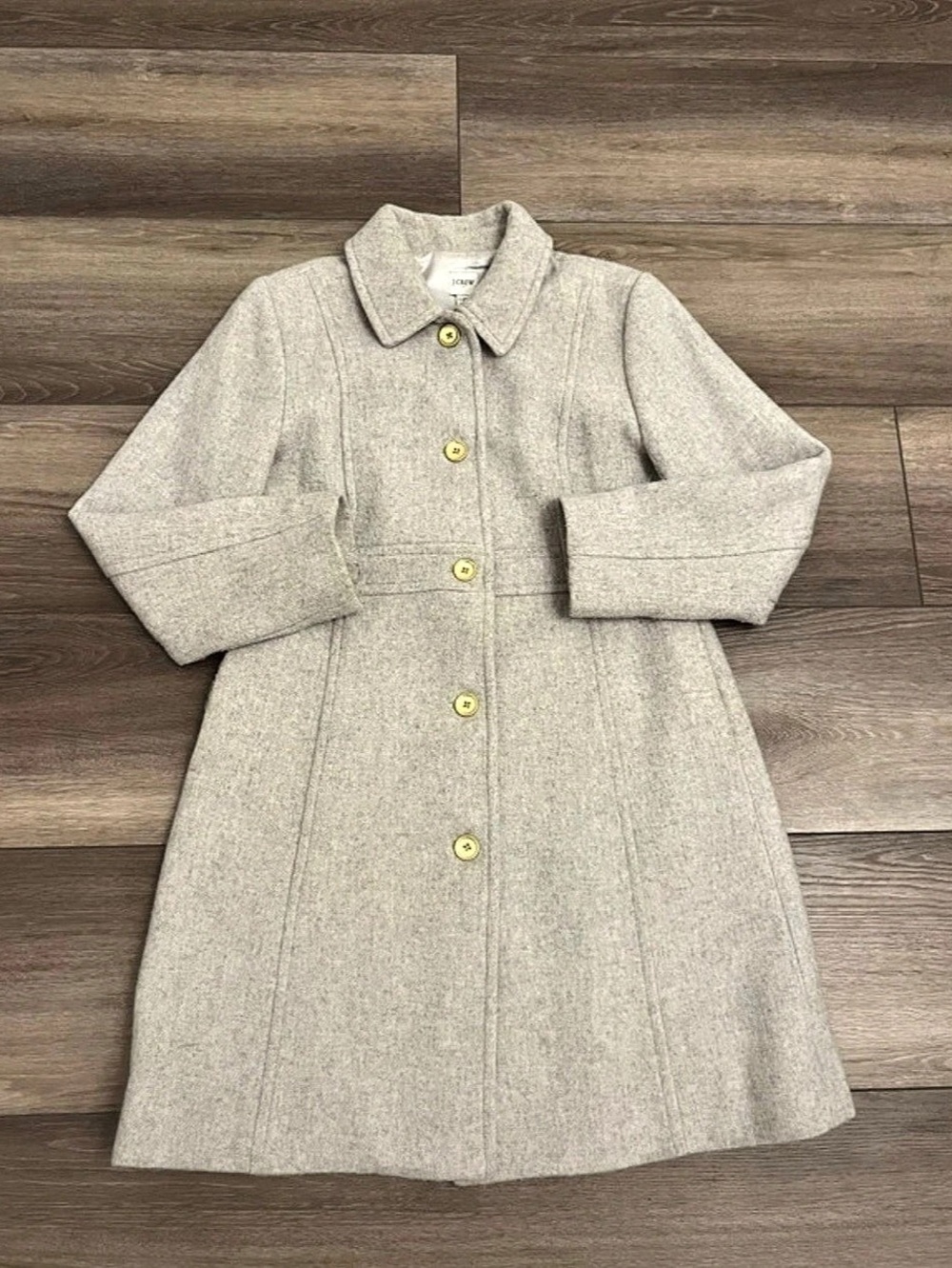 J.Crew Lady Day Coat Gray Petite 12P